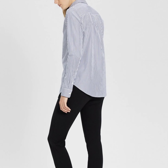 Theory Striped Essential Button-Down Shirt, Size P - Picture 2 of 7
